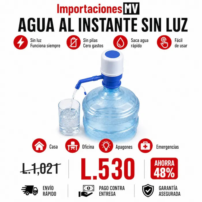 Bomba Manual de Agua para Garrafones | Sin Electricidad | Sin Pilas | Instalación Fácil