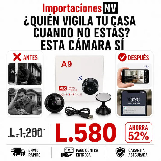 MiniCam A9 — Cámara Espía Mini Full HD | 1080P | Imán | Visión Nocturna | Graba sin WiFi &nbsp;📷