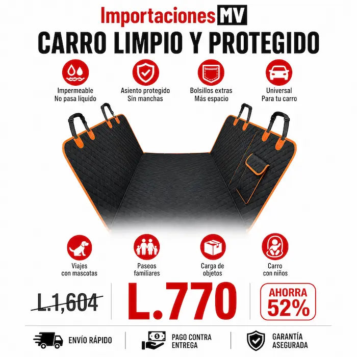 Cobertor Hamaca Impermeable para Perros | Protege la Tapicería | Universal | Bolsillos Laterales