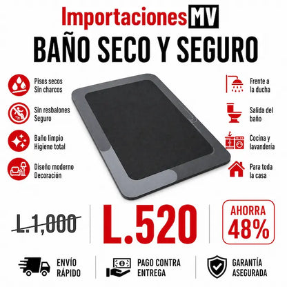 Tapete Súper Absorbente Mágico para Baño | Antideslizante | Secado Rápido | Sin Malos Olores