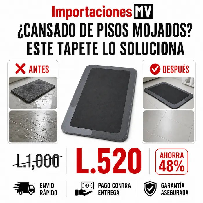 Tapete Súper Absorbente Mágico para Baño | Antideslizante | Secado Rápido | Sin Malos Olores