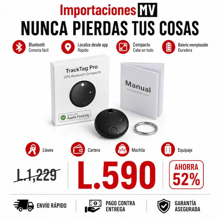 TrackTag Pro — Localizador Inteligente Compatible con Apple Find My | Bluetooth | Batería Reemplazable